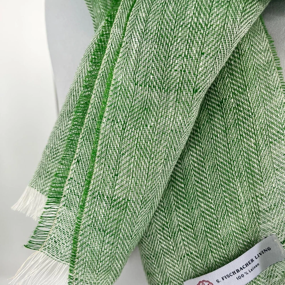 Leinenschal Apple Green Grüner Leinenschal aus Irland