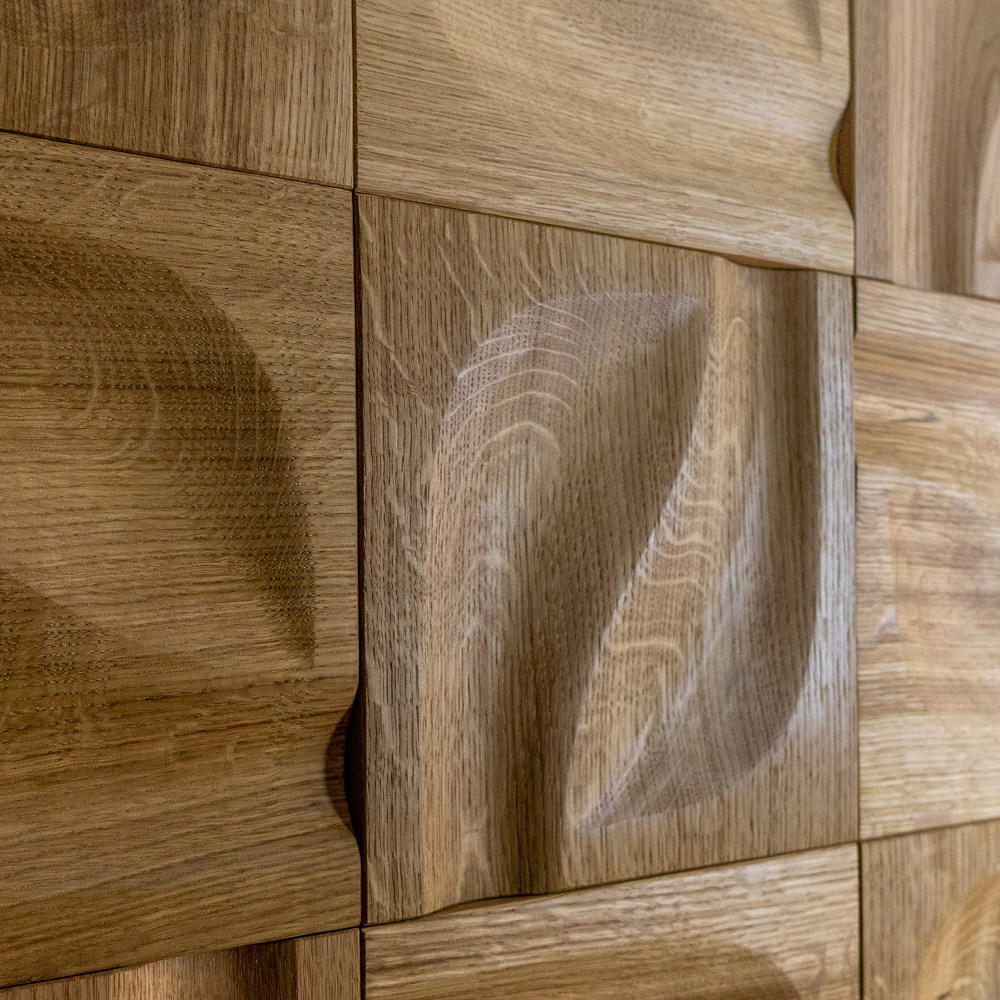 Wanddesign Exklusiv: Flow 3D, Eiche Natur Wandverkleidung Wall Panels Oak