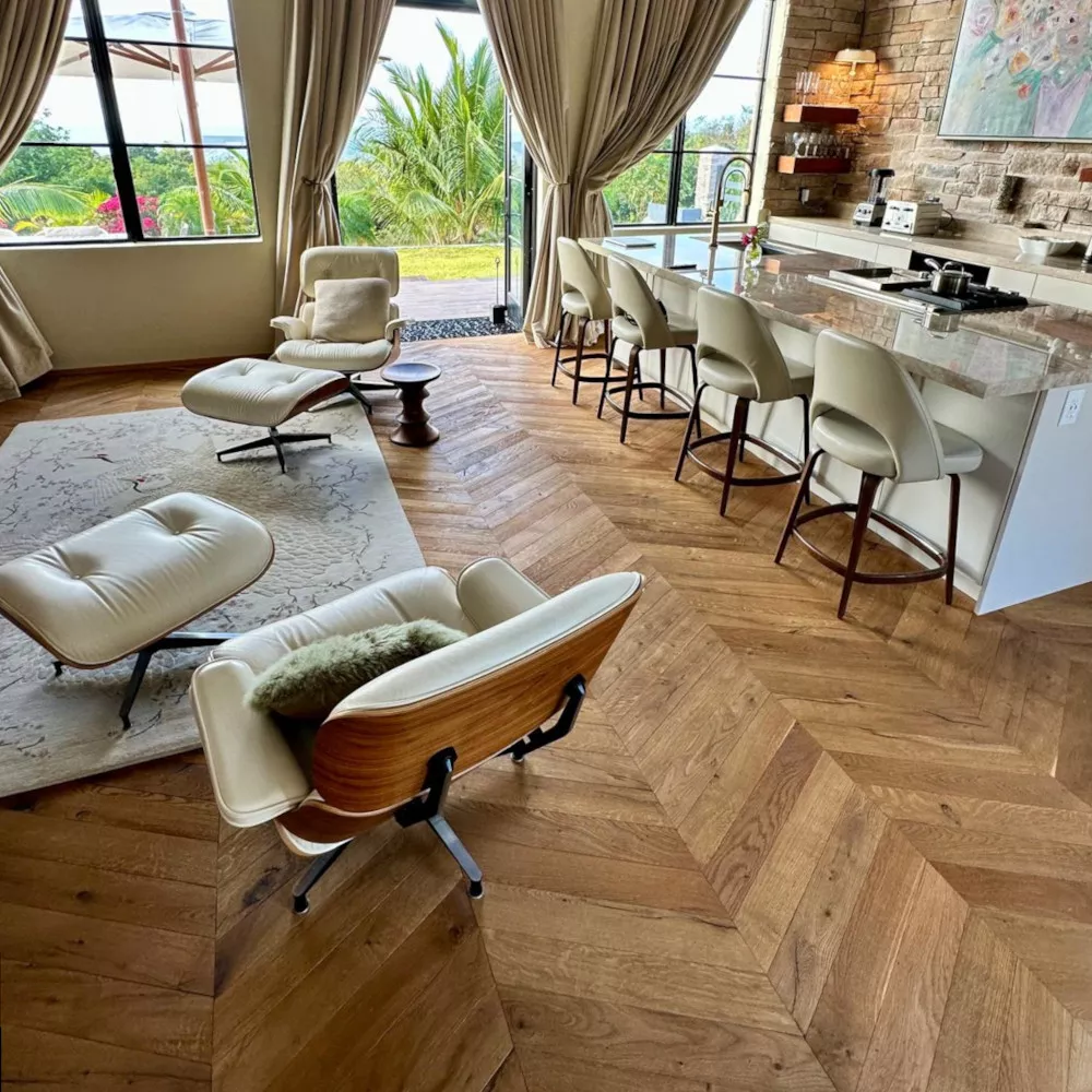 Chevron Altholzparkett Karibik