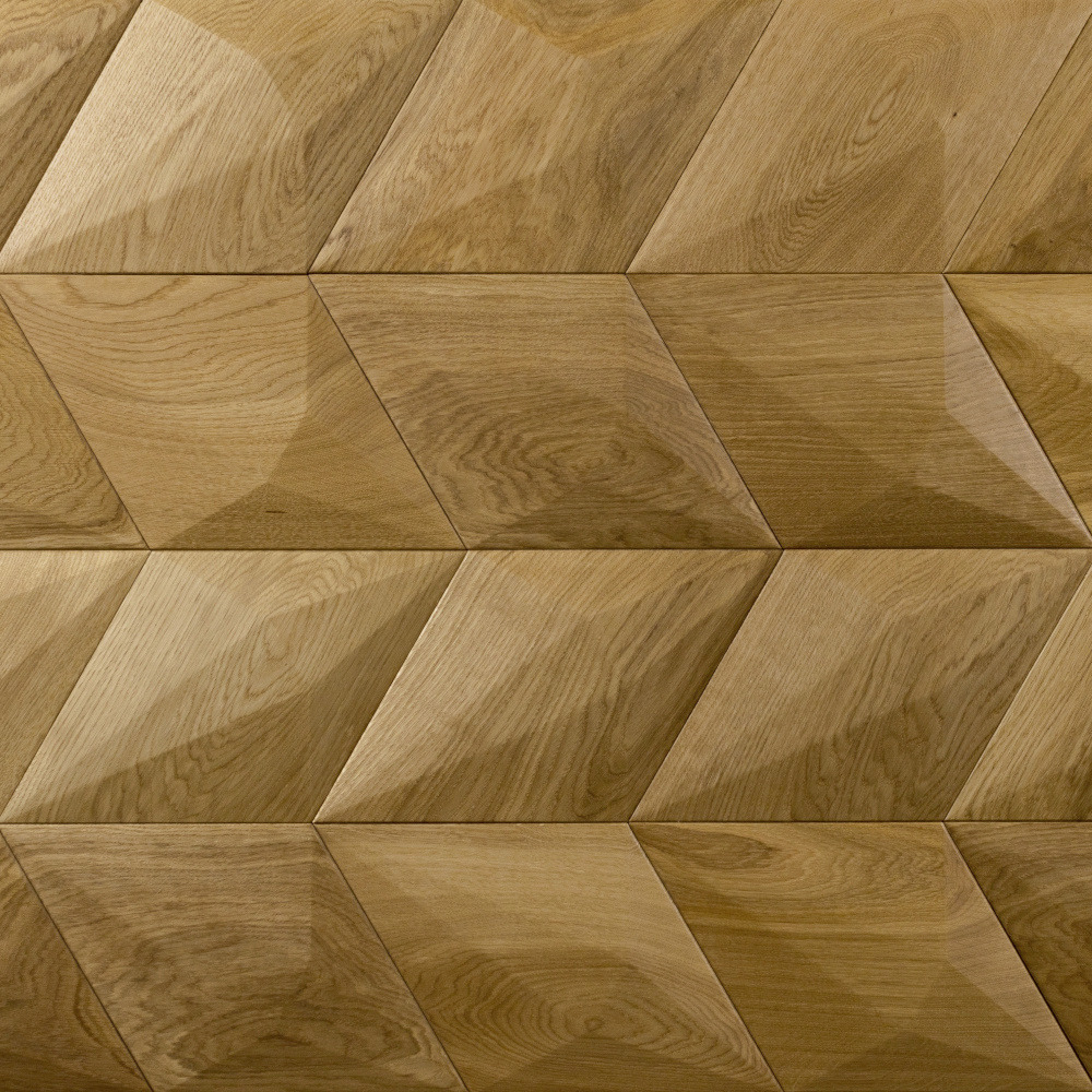 Wanddesign 3D Diamant, Eiche natur, geölt Wandverkleidung Holz Exclusiv 3D