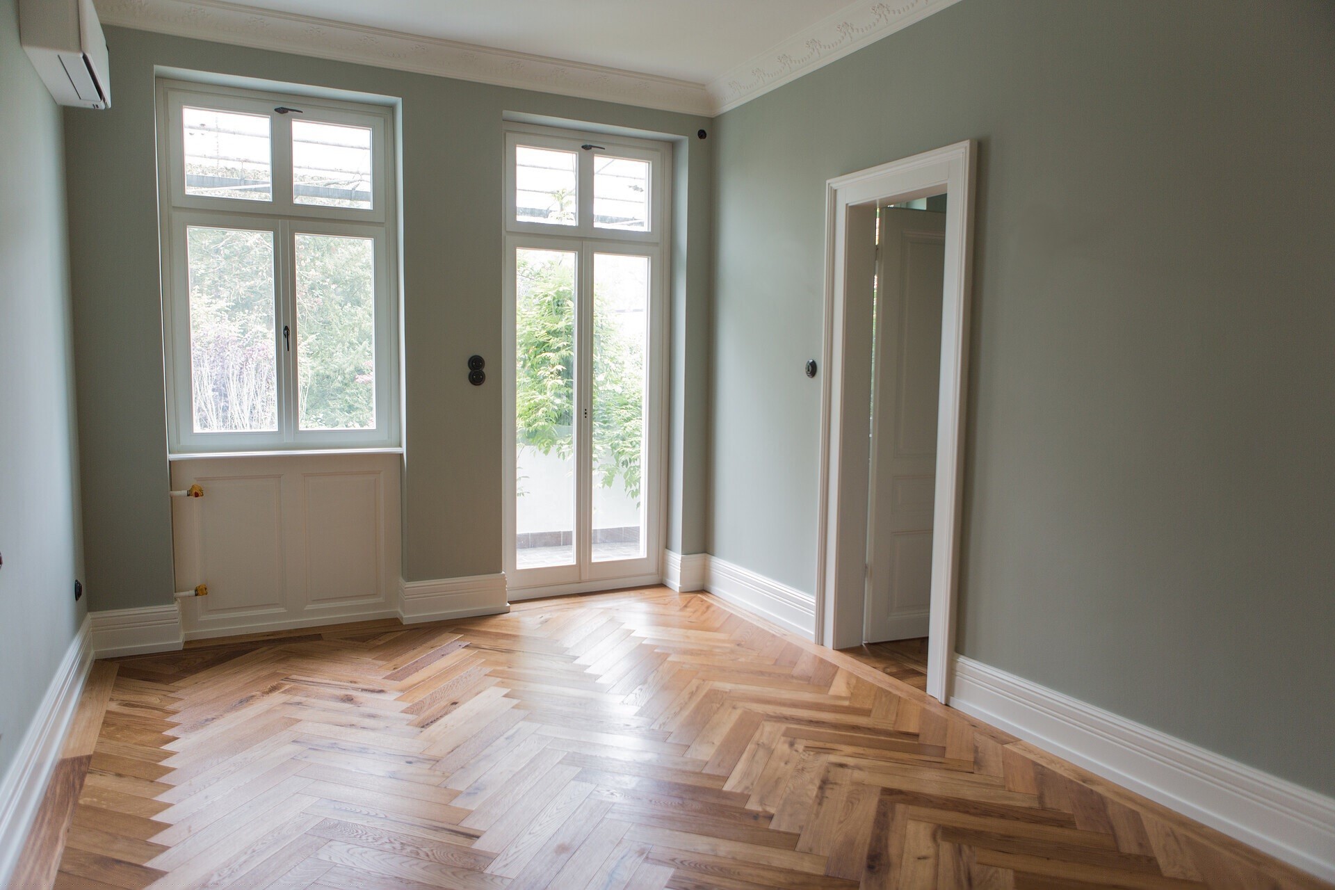 Fischgrät aus Altholz im denkmalgeschützten Altbau Fischgrätparkett, Altholzparkett, Naturöl