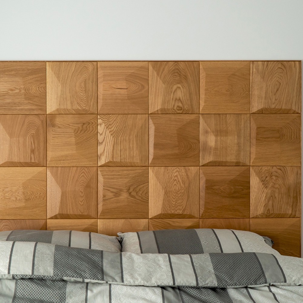 Wanddesign 3D Kissen Eiche natur, geölt Wandverkleidung Echtholz