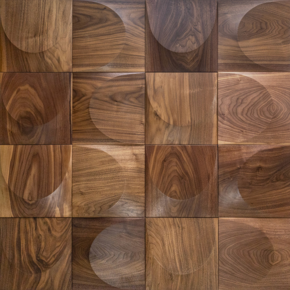 Wanddesign Exklusiv: Bogen 3D, Walnut geölt Wandverkleidung Walnut