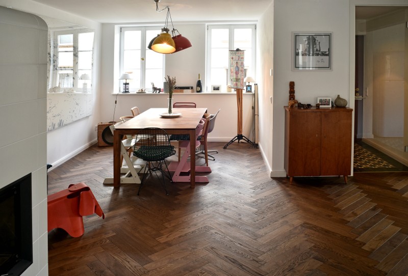 Fischgrät Massiv Eiche Chestnut Naturöl Eiche Fischgrät Chestnut Esszimmer