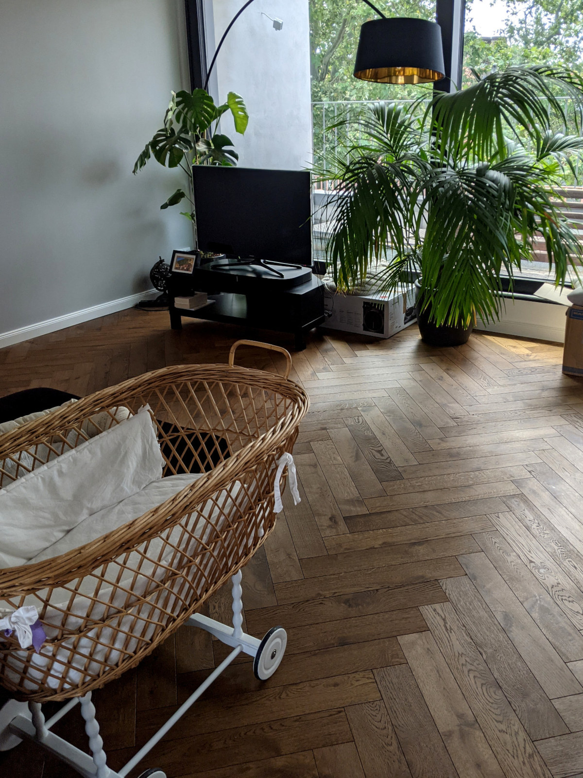 Fischgrät Chestnut Naturöl, Eiche massiv Massivholz, braunes Fischgrätparkett