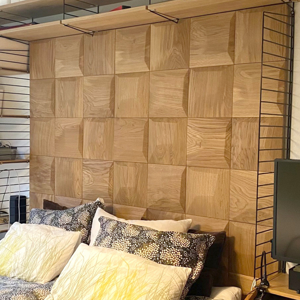 Wanddesign 3D Kissen Eiche natur, geölt Wandverkleidung Echtholz