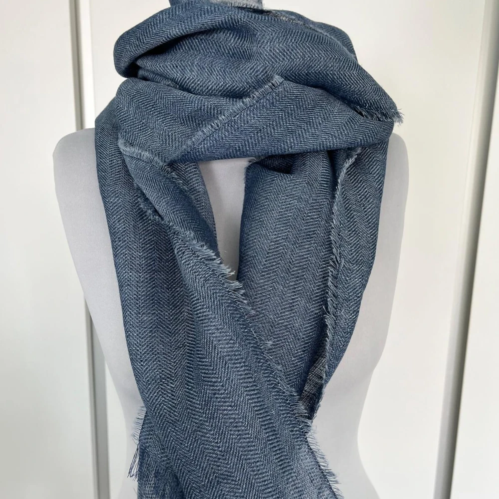 Leinenschal Blue Jeans Blauer Leinenschal aus Irland