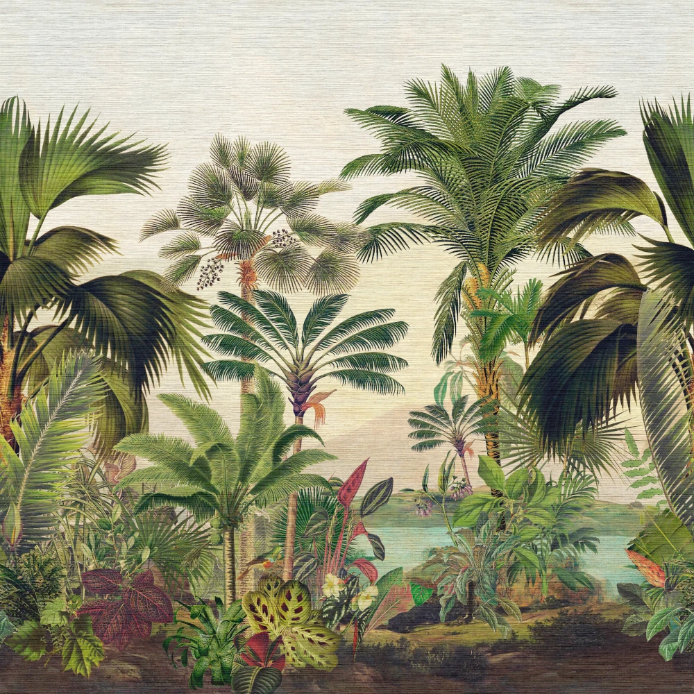 Rêverie Tropicale – Jungle Green – 26770 Exklusive Wandtapete mit Oasen-Panorama