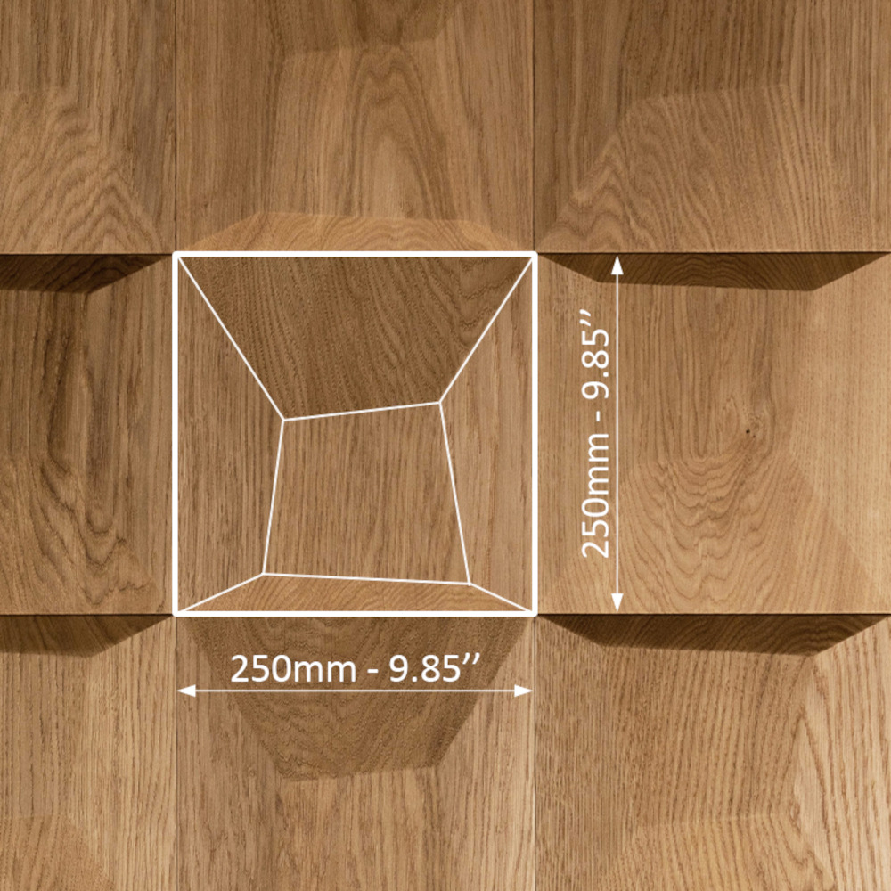 Wanddesign 3D Kissen - Maße Wandverkleidung Echtholz