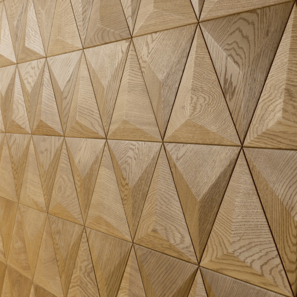 Wanddesign Exklusiv 3D Pyramide Eiche Natur Wandverkleidung Holz Exclusiv 3D