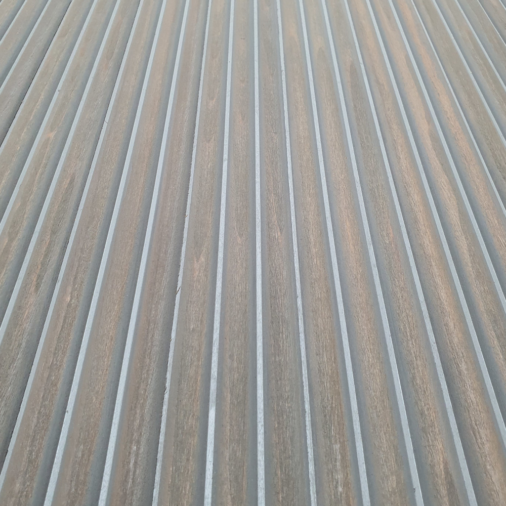 Wandpaneel Massivholz Wave, Farbton Moon Wandverkleidung Holz Grau Wellenmuster