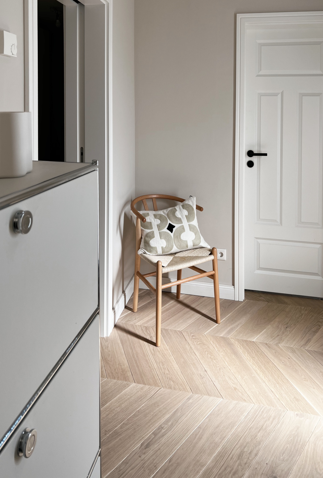 Franz. Fischgrät Eiche Creamy Pony  Chevron Eichenparkett