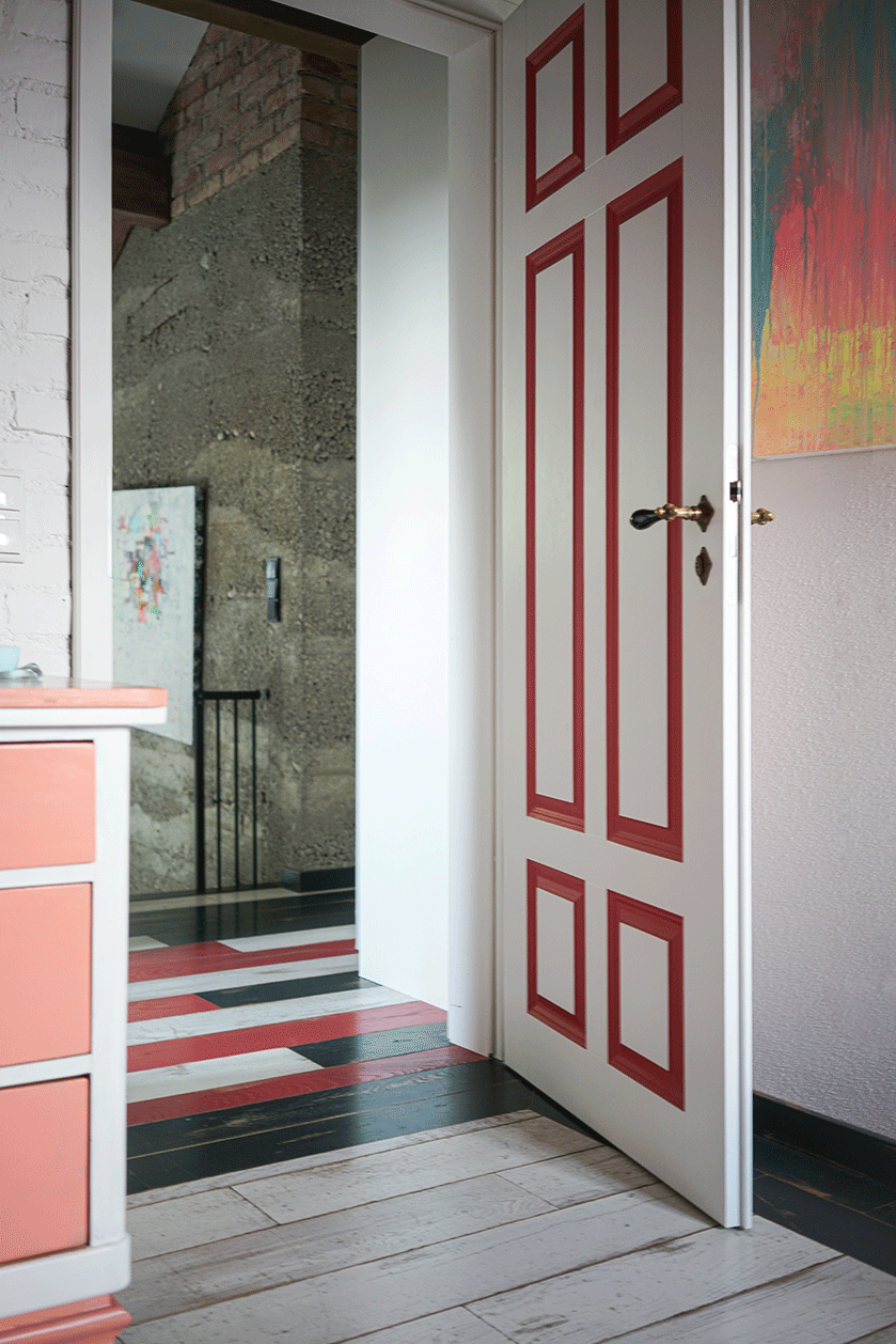 Vintage-Dielen Loft Weiß Weiße Vintage Dielen aus Eiche Kinderzimmer