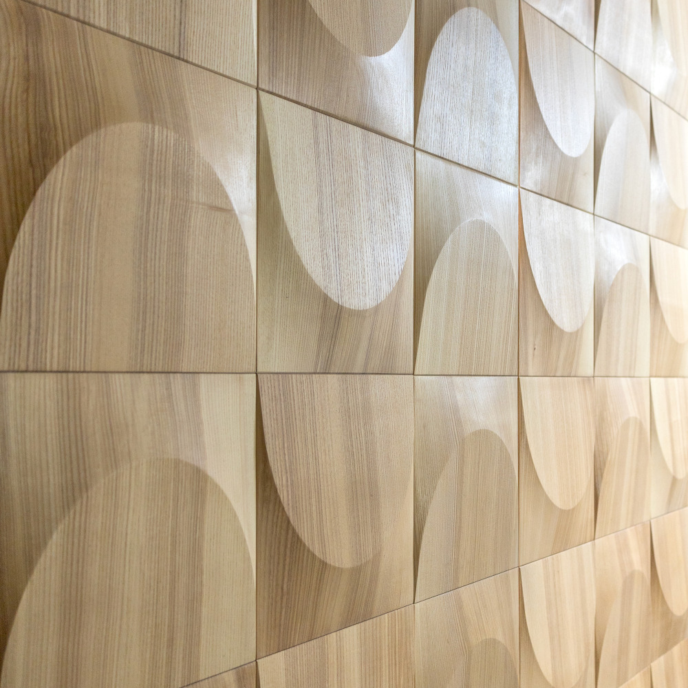 Wanddesign Exklusiv: Bogen 3D, Esche geölt Wandverkleidung Ash