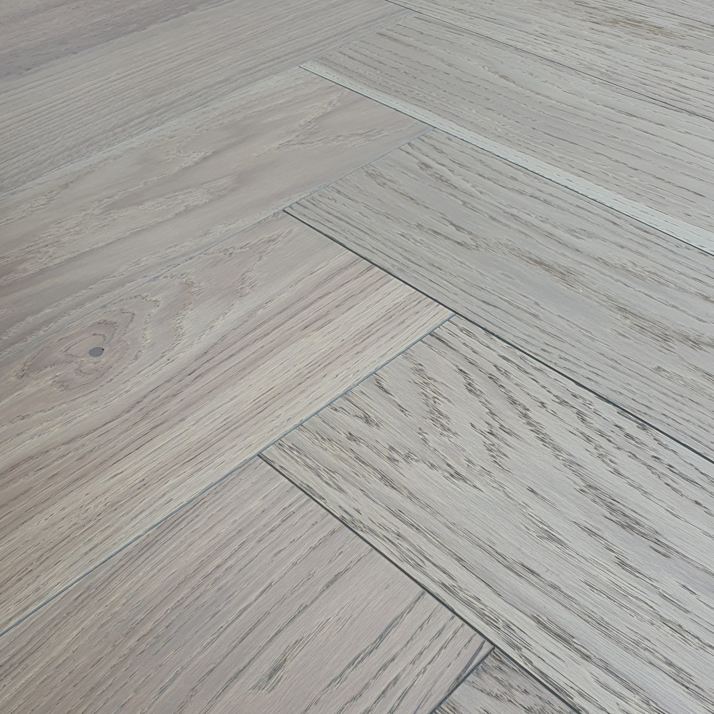 Fischgrätparkett Eiche "Prestige Graphite" Graues Fischgrät, Sondermodell