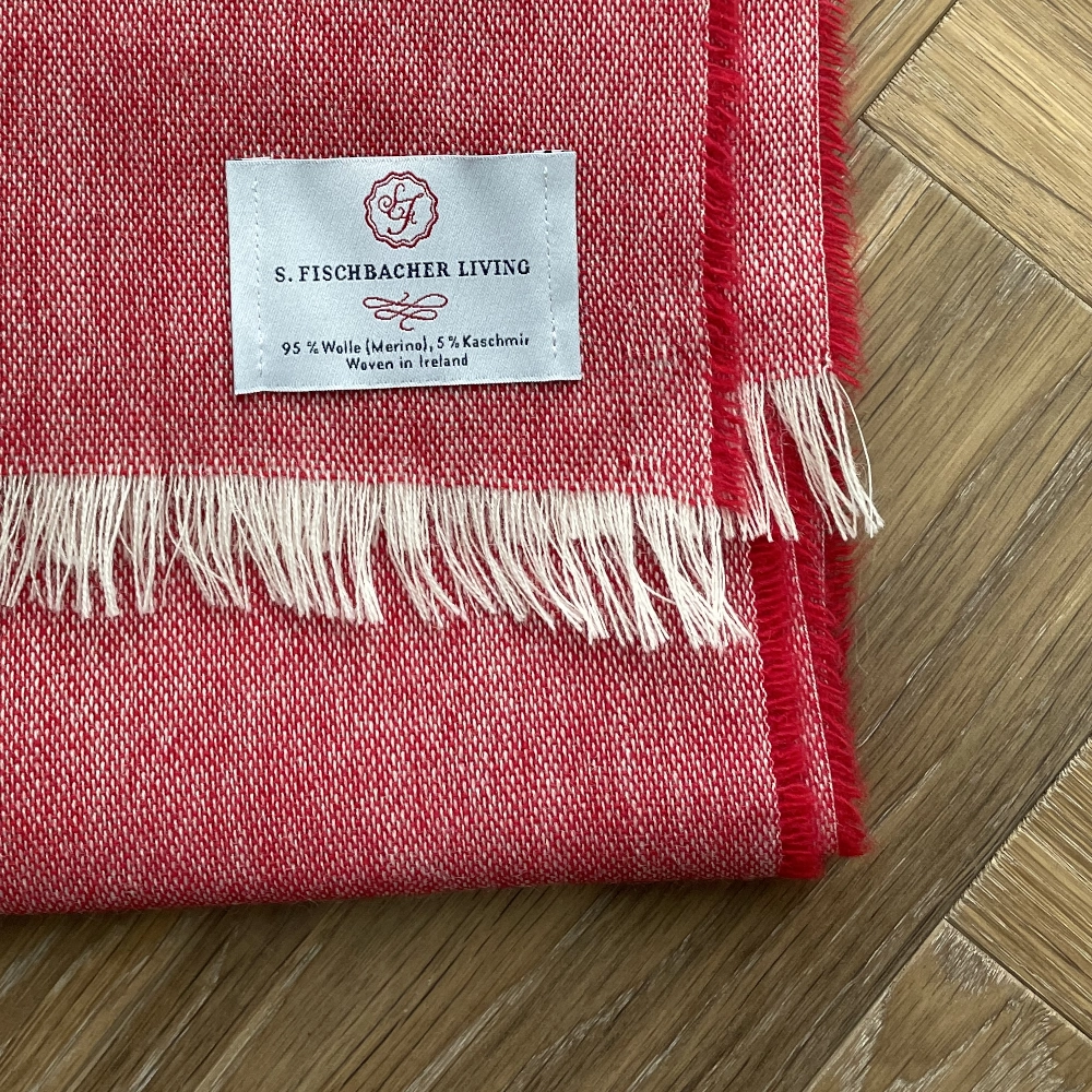Sommerschal, roter Schal, Kaschmir, Merinowolle