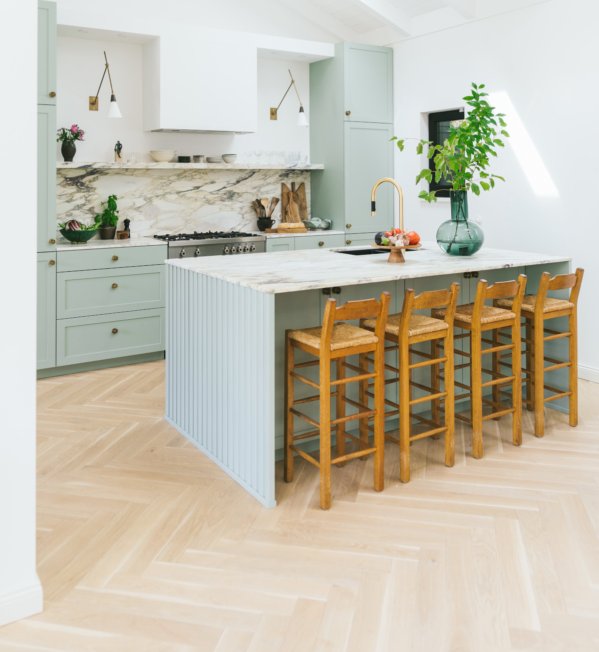 Fischgrätparkett Fischgrät Antikbearbeitung Küche