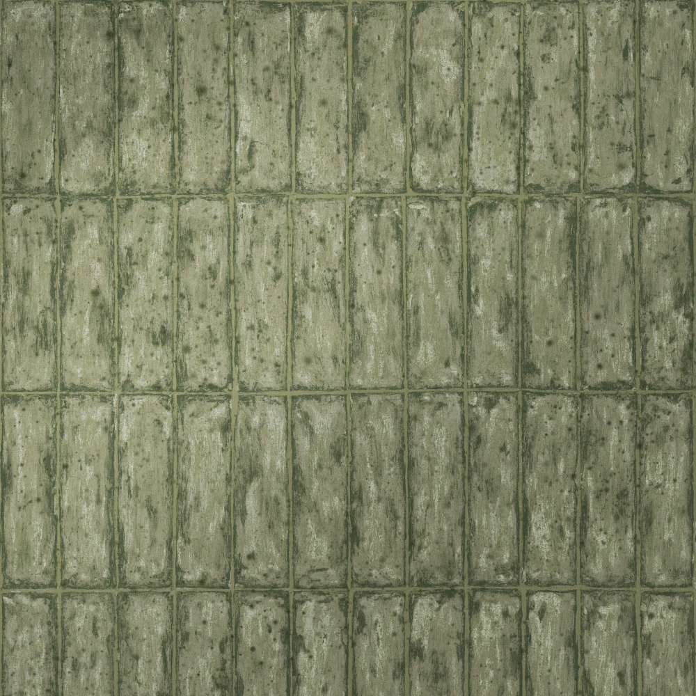 Chalk Stone – Moss Green – 60120 Metalltapet mit Kalksteinoptik