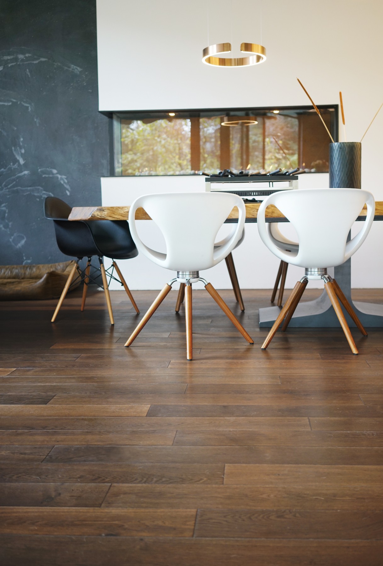 Geräucherte Landhausdielen Eiche Esszimmer