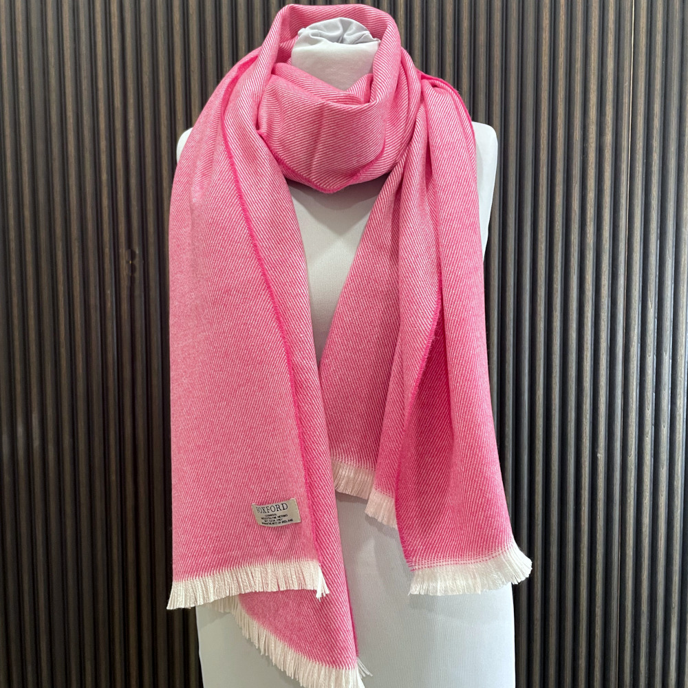 Großer Schal, pink, Stola, Schultertuch, Dirndltuch, Merinowolle