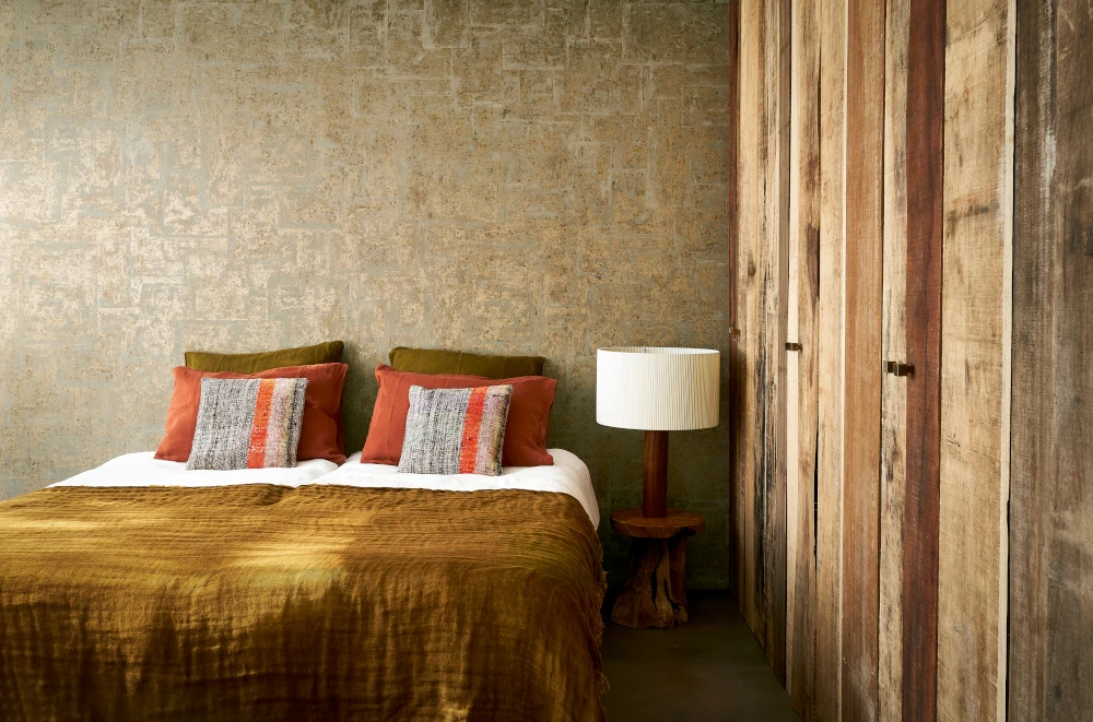 Quilt – Pale Gold – 60143 Metalltapete im Schlafzimmer