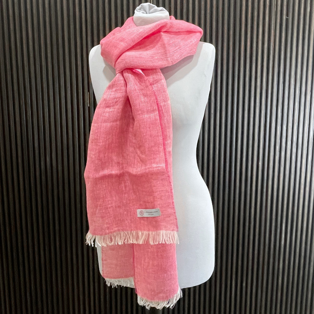 Leinenschal Pink Cotton Candy - 100 % Leinen Irisches Leinen, rosa Sommerschal