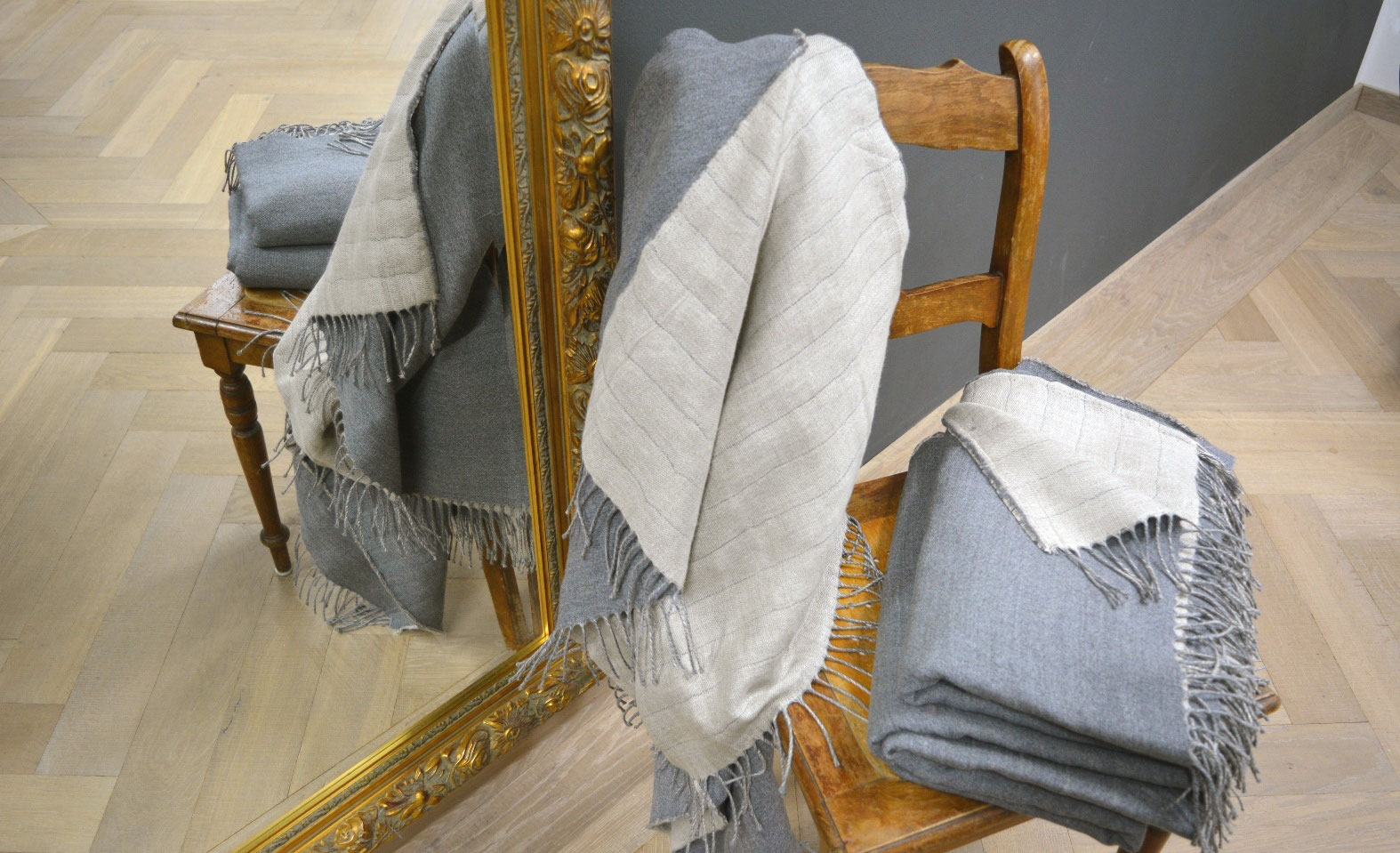 Plaid aus Leinen und Merinowolle Irische Leinendecke