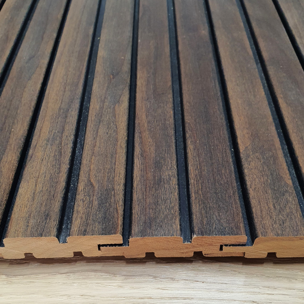 Wandpaneel Massivholz Square 25, Farbton Weathered Bronze Wandverkleidung Holz Braun