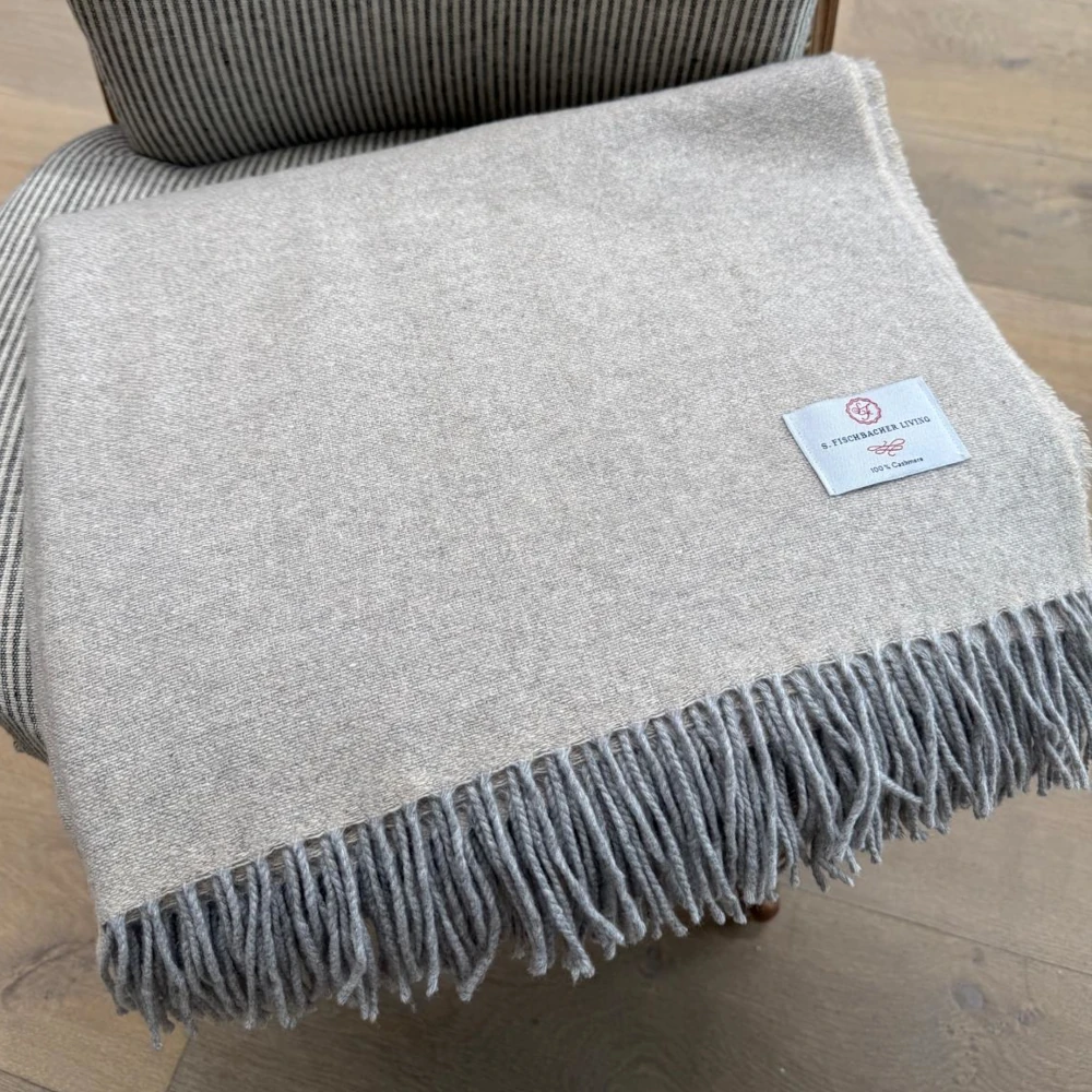 Plaid 100 % Cashmere - Grey & Beige