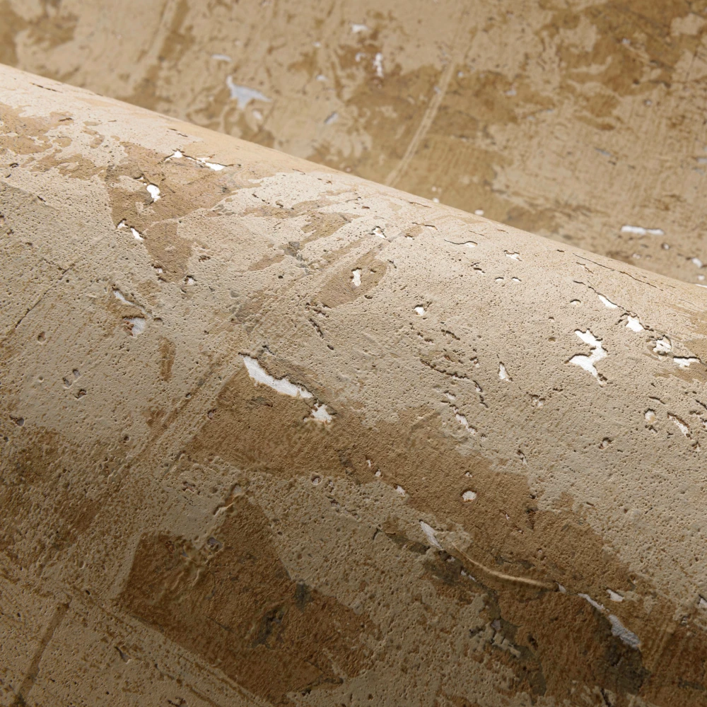 Éclat – Tan – 48045 Exklusive Tapete mit Korkschicht und Metallglanz