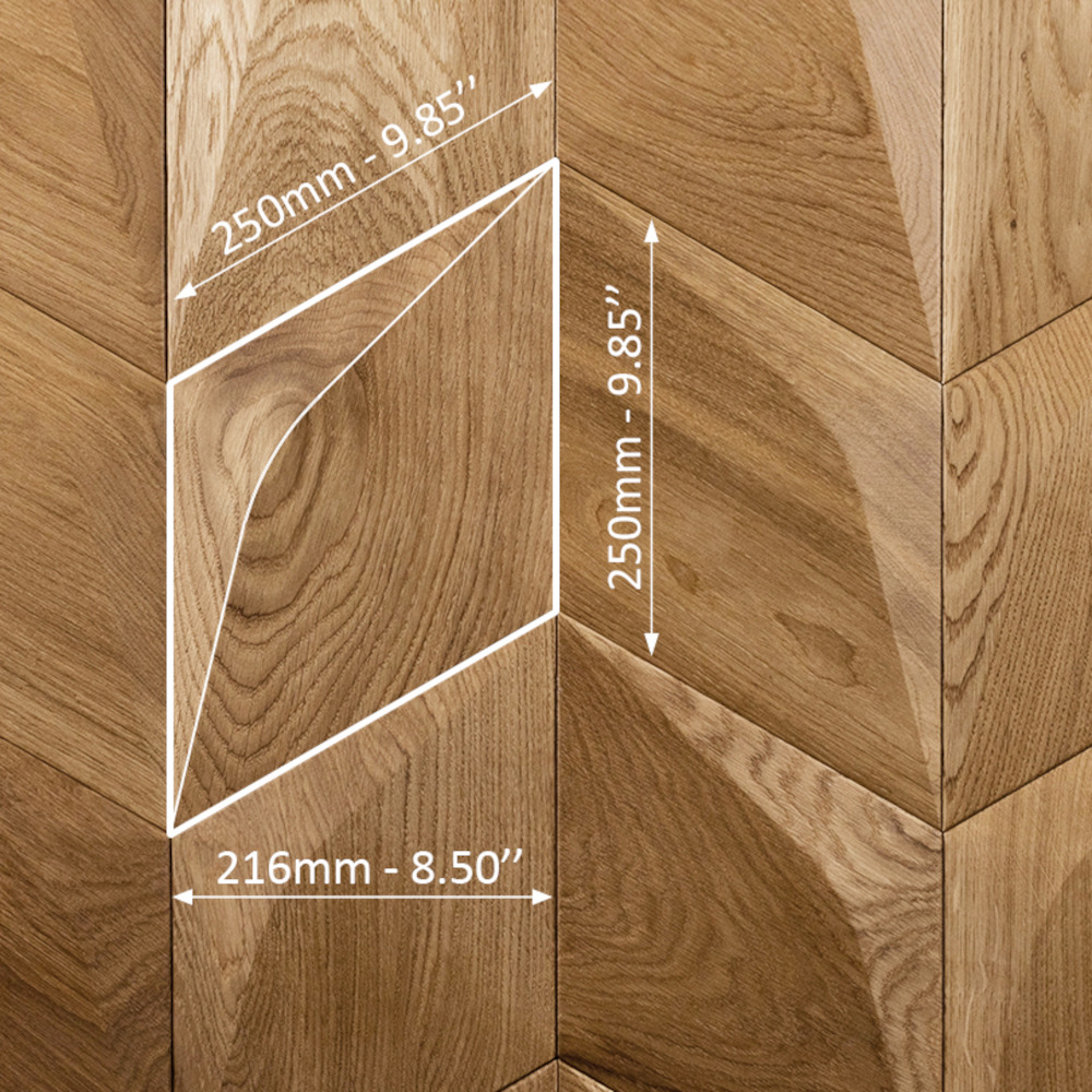 Wanddesign Rhombus Minus - Maße Wandverkleidung Echtholz