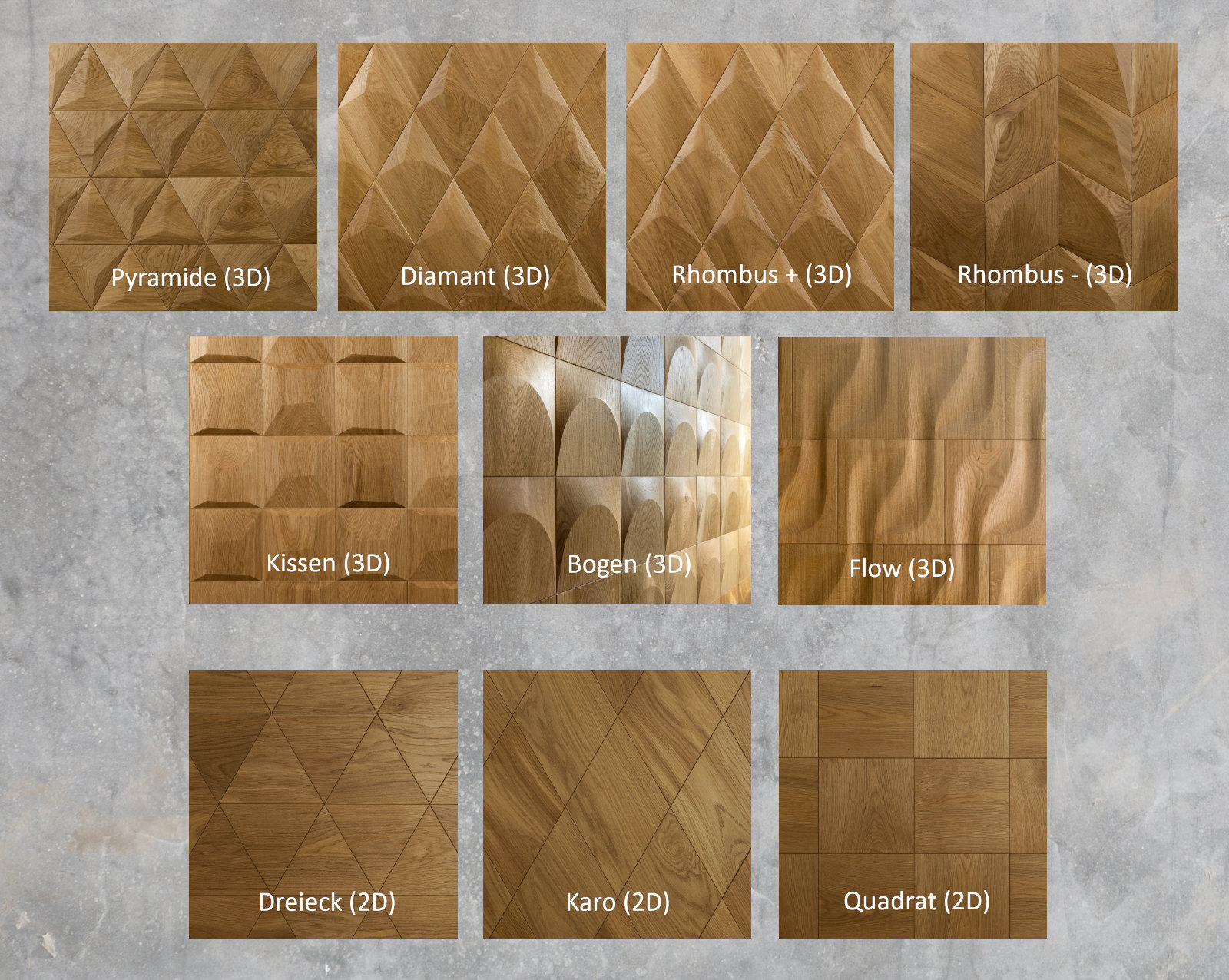 Wand-Design - Modelle 3D und 2D