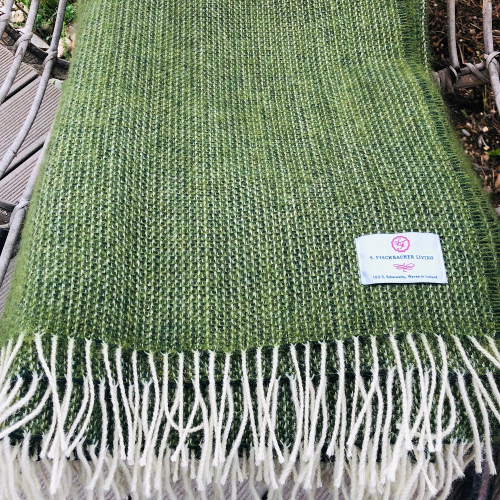  Irische Wolldecke Grün