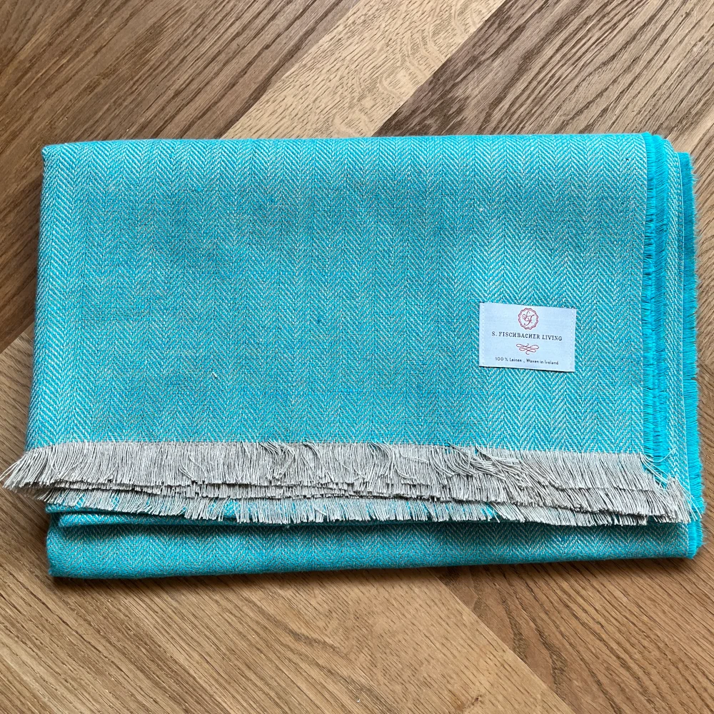 Decke aus irischem Leinen - Türkis Decke aus irischem Leinen - Türkis