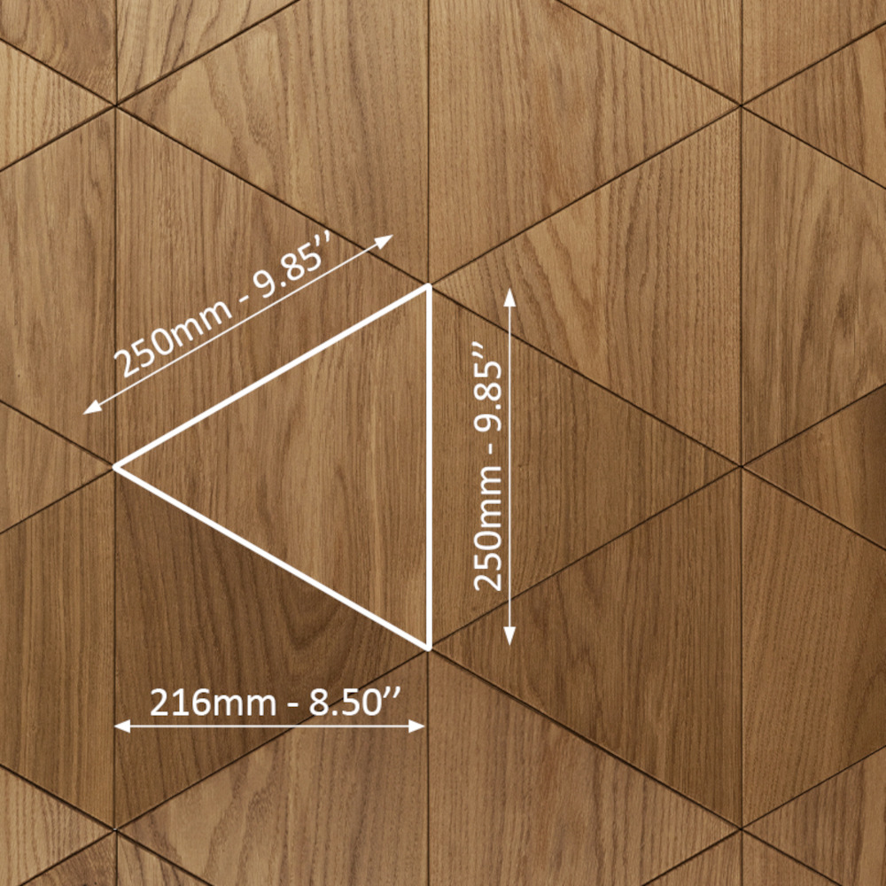 Wanddesign Dreieck (2D), Maße Wandverkleidung Echtholz