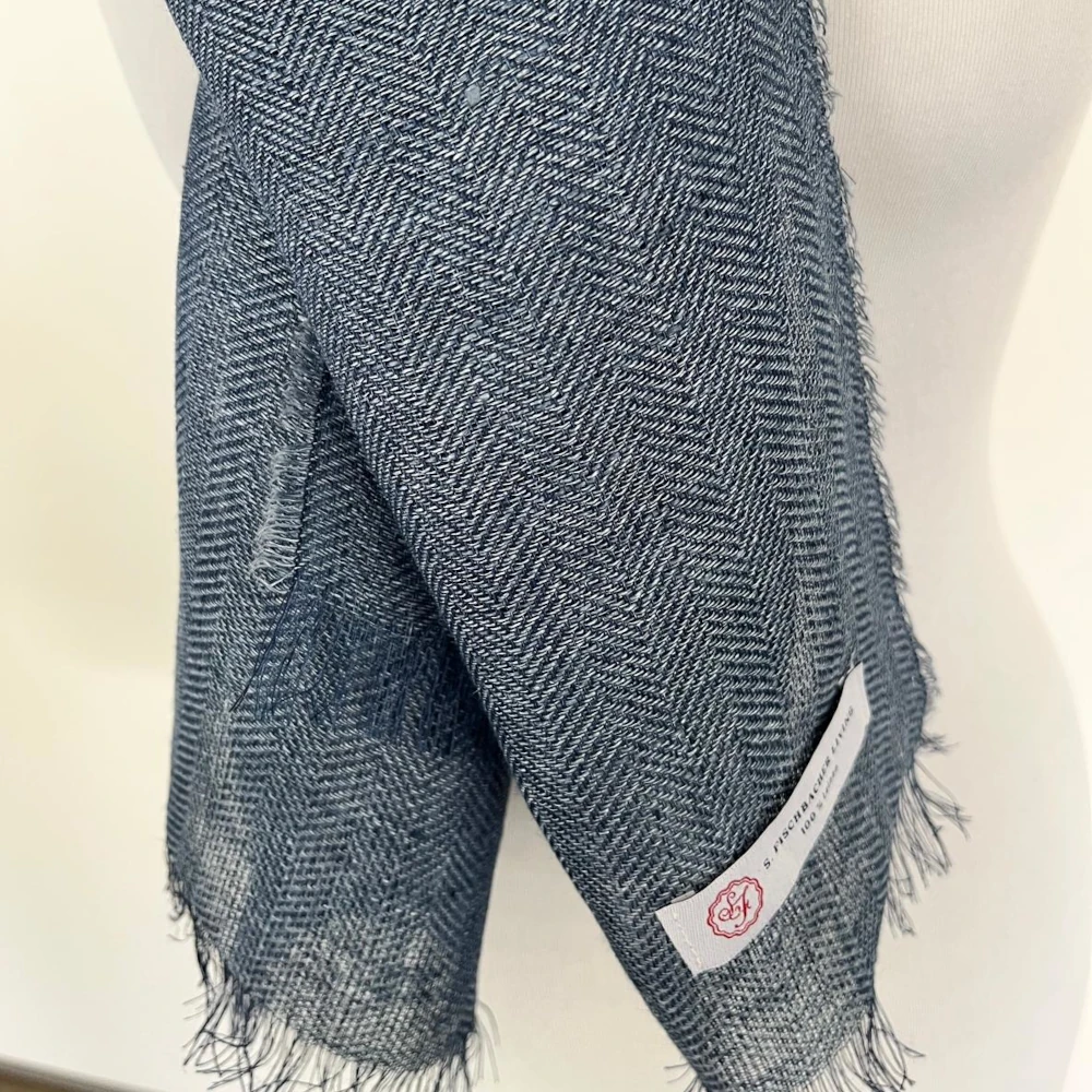 Leinenschal Blue Jeans Blauer Leinenschal aus Irland