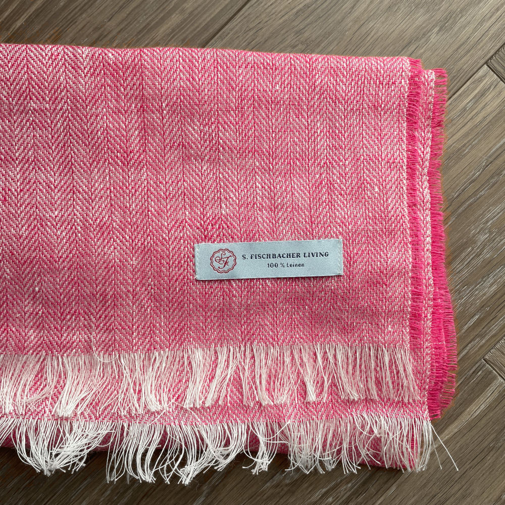 Leinenschal Pink Cotton Candy - 100 % Leinen Irisches Leinen, rosa Sommerschal