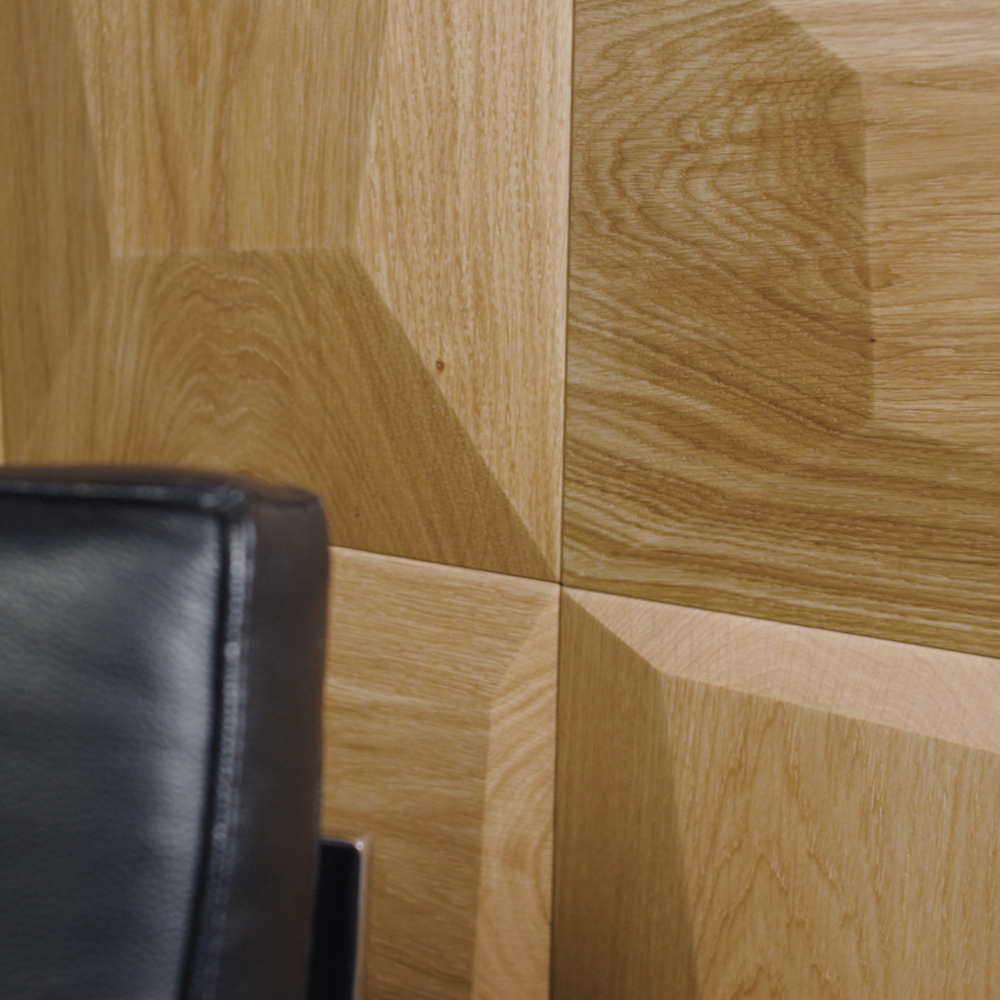 Wanddesign 3D Kissen Eiche natur, geölt Wandverkleidung Echtholz