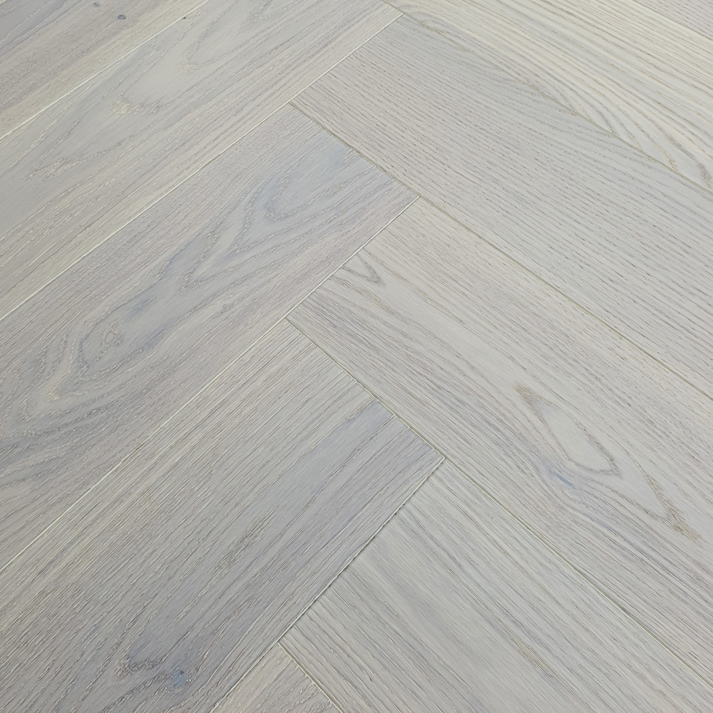 Fischgrätparkett Eiche "Prestige White" weißes Eichenparkett, Kooperationspartner, Hartwachsöl