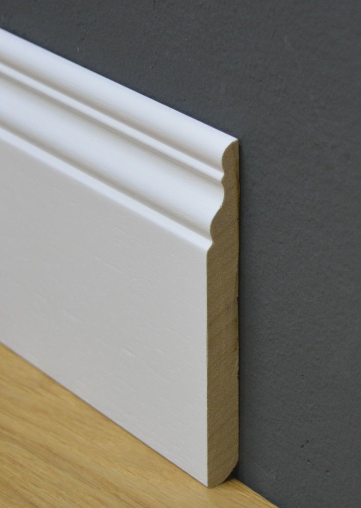 Sockelleiste Firenze weiß lackiert ähnl. RAL9016 Profilleisten, Massivholzleisten