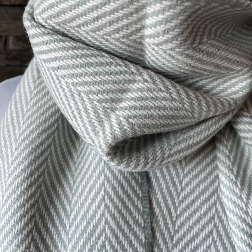 Schal Foxford Lambswool + Cashmere Sage & Cream 