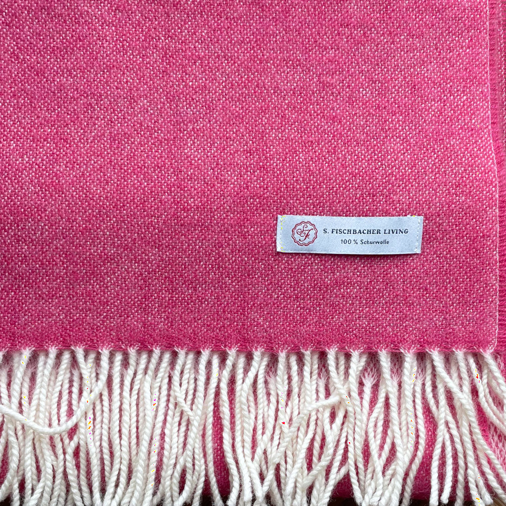 Großer Schal, pink, Stola, Schultertuch, Dirndltuch, Merinowolle