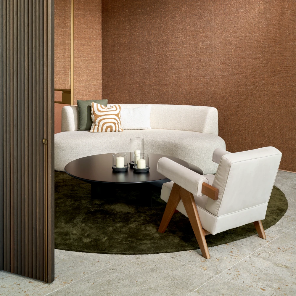 Katia Silk – Apricot – 86502 Wohnzimmer mit Seidentapete