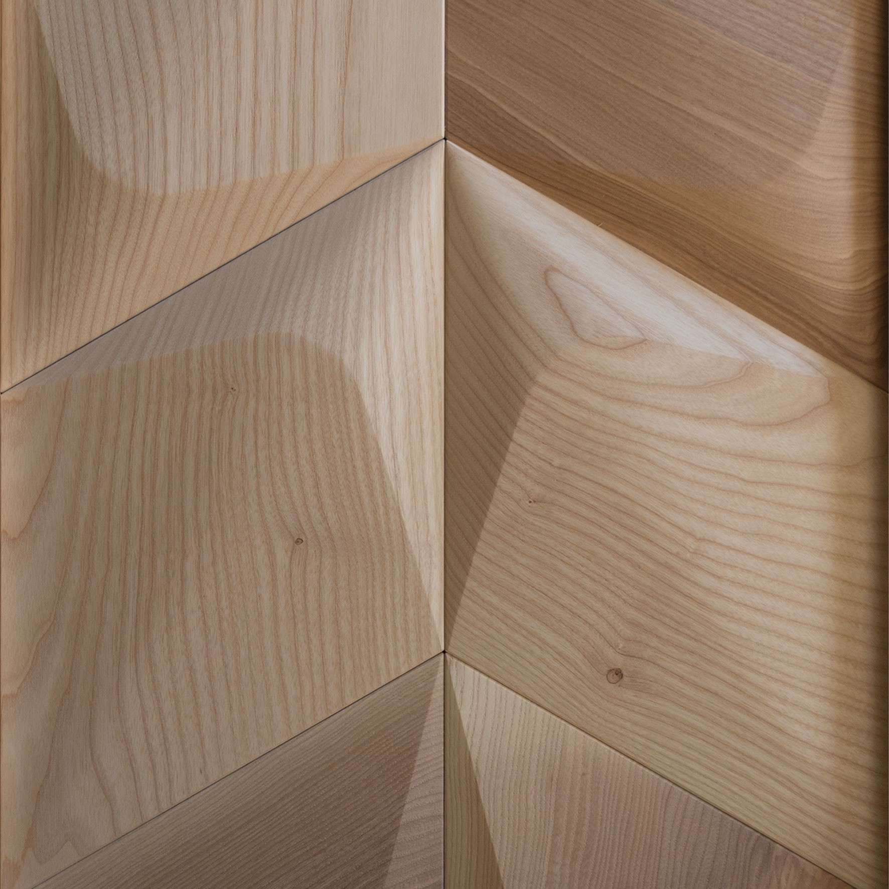 Wanddesign 3D Rhombus Plus, Esche Wandverkleidung Holz Exclusiv 3D