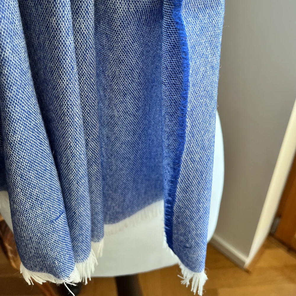 Leichter Schal Merino & Cashmere - Mykonos Blue Sommerschal, blauer Schal, Kaschmir, Merinowolle