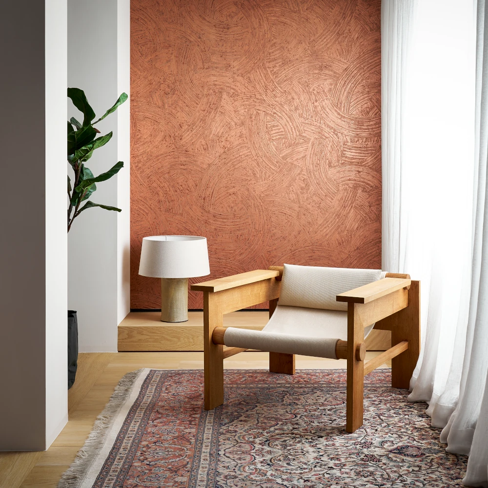 Impasto – Copper – 60100 Metalltapete mit Sessel