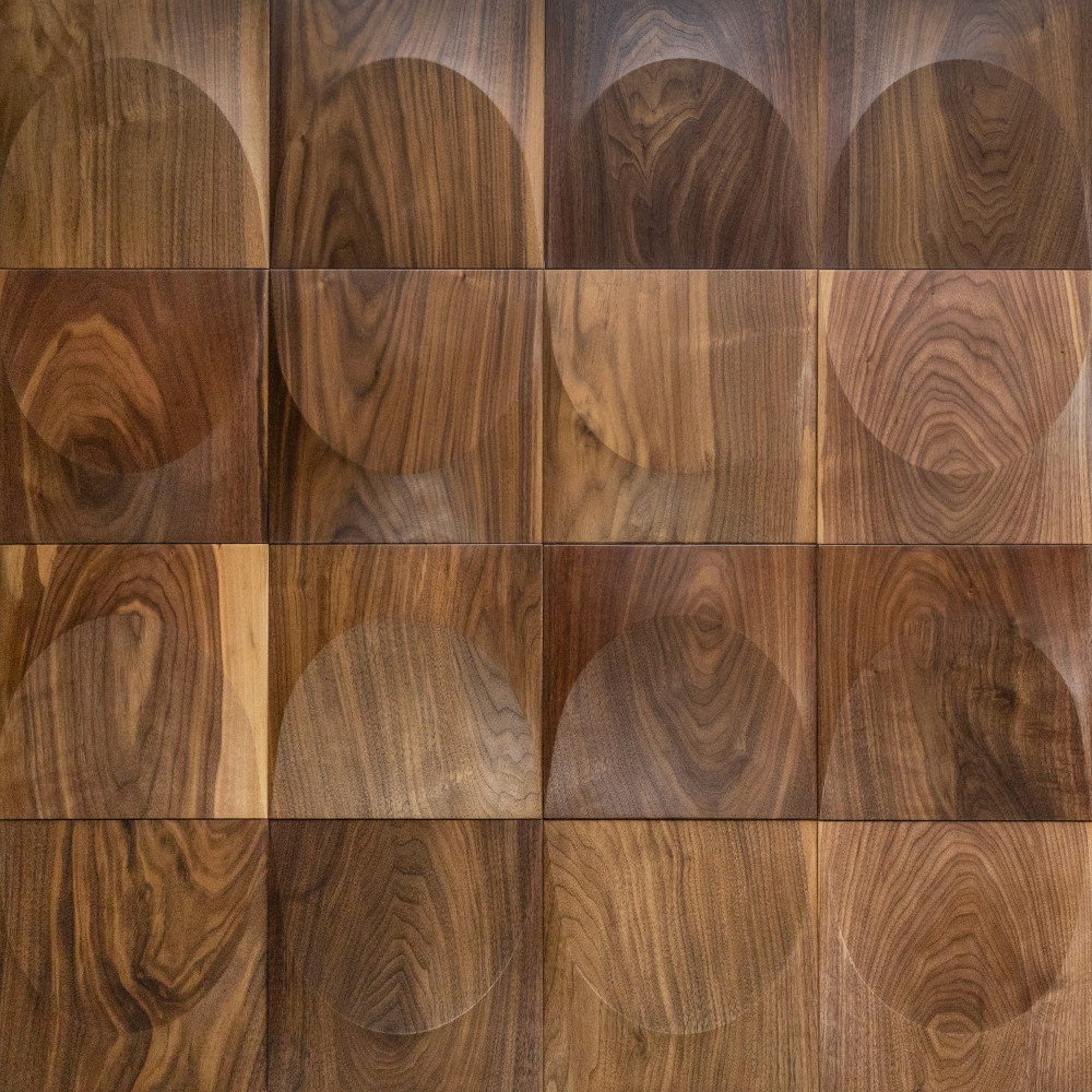 Wanddesign Exklusiv: Bogen 3D, Walnut geölt Wandverkleidung Walnut