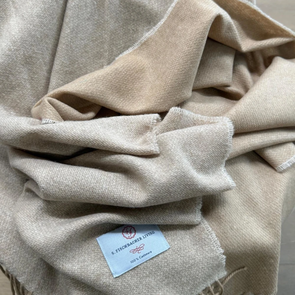 Plaid 100 % Cashmere - Natural & Camel Plaid 100 % Cashmere - Natural & Camel