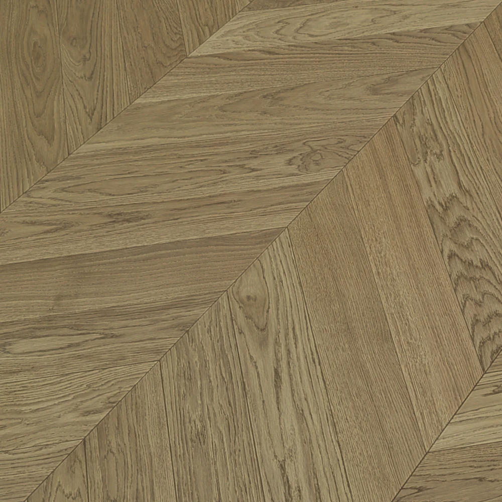 Eiche Cinnamon Hellbraunes Chevron Parkett, Franz. Fischgrät 45°