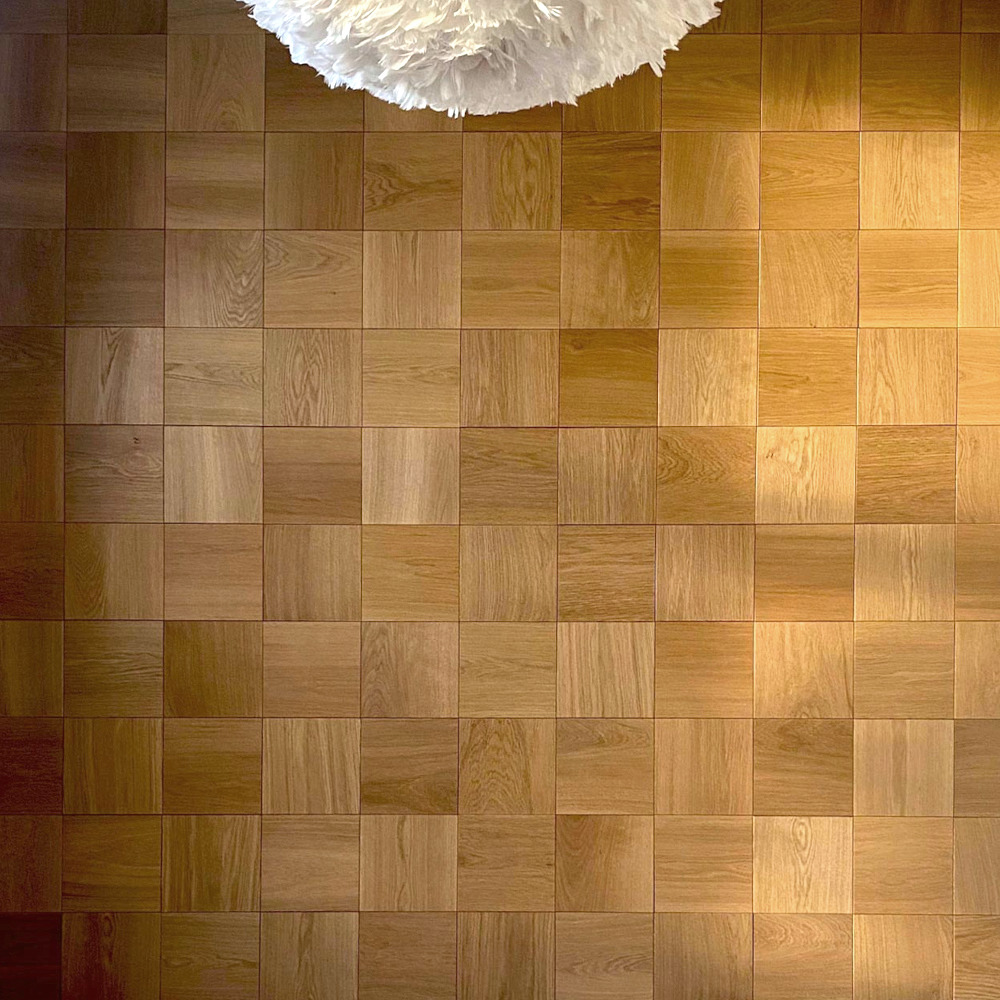 Wanddesign Quadrat (2D), Eiche natur, geölt Wandverkleidung Echtholz